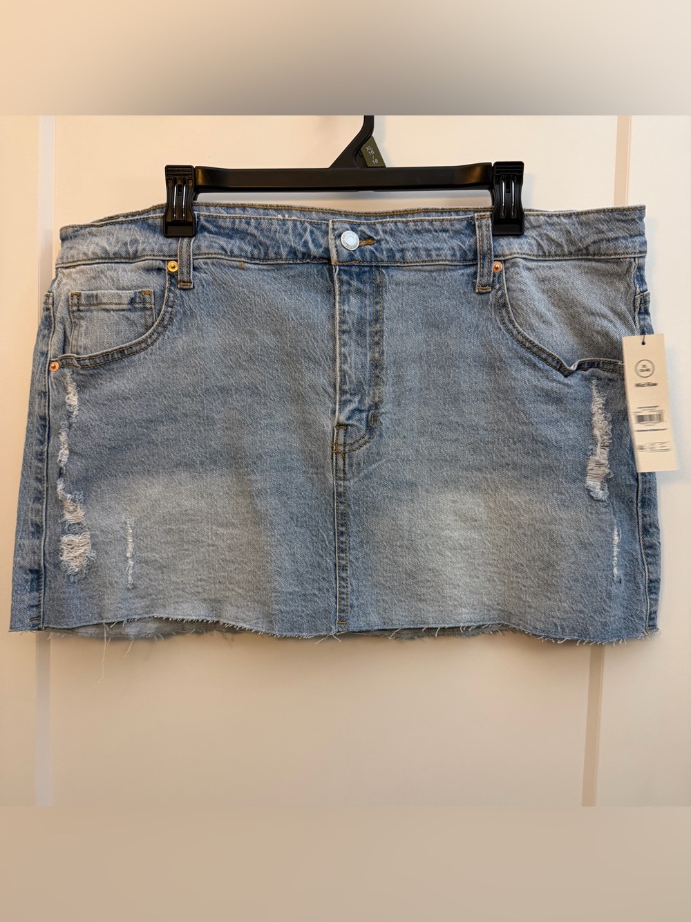 XL Light Blue Denim Mini Skirt - Casual Cut